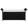 Storage bench with cushion 138 cm black synthetic rattan by vidaXL, garden benches - Ref: Foro24-44183, Price: 190,20 €, Disc...