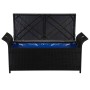 Storage bench with cushion 138 cm black synthetic rattan by vidaXL, garden benches - Ref: Foro24-44183, Price: 190,20 €, Disc...