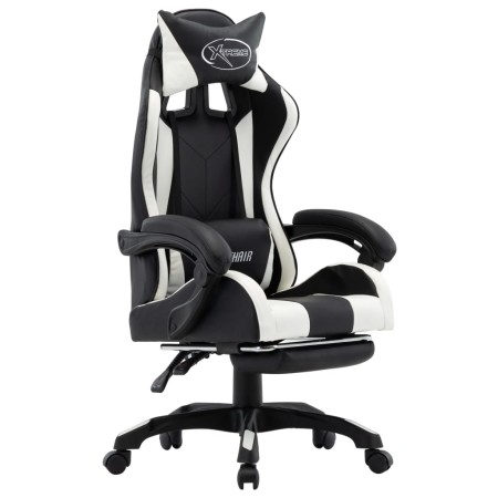 Gaming-Stuhl mit Fußstütze Kunstleder in Schwarz und Weiß von vidaXL, Bürostühle - Ref: Foro24-287991, Preis: 179,50 €, Rabat...