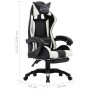 Silla gaming con reposapiés cuero sintético blanco y negro de vidaXL, Sillas de oficina - Ref: Foro24-287991, Precio: 179,50 ...