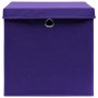 Cajas de almacenaje con tapas 4 uds tela morado 32x32x32 cm de vidaXL, Cestas para almacenaje - Ref: Foro24-288354, Precio: 3...