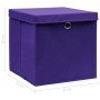 Cajas de almacenaje con tapas 4 uds tela morado 32x32x32 cm de vidaXL, Cestas para almacenaje - Ref: Foro24-288354, Precio: 3...