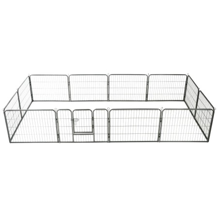 Dog pen 12 steel panels 80x60 cm black by vidaXL, Dog kennels and fences - Ref: Foro24-170573, Price: 196,25 €, Discount: %