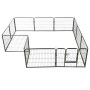 Dog pen 12 steel panels 80x60 cm black by vidaXL, Dog kennels and fences - Ref: Foro24-170573, Price: 196,25 €, Discount: %