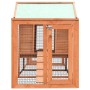 Solid wood rabbit hutch made of pine and fir, 310x70x87 cm by vidaXL, Cages and habitats for small animals - Ref: Foro24-1706...