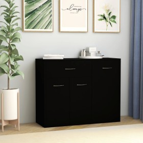 Aparador de madera contrachapada negro 88x30x70 cm de vidaXL, Aparadores - Ref: Foro24-800676, Precio: 70,99 €, Descuento: %