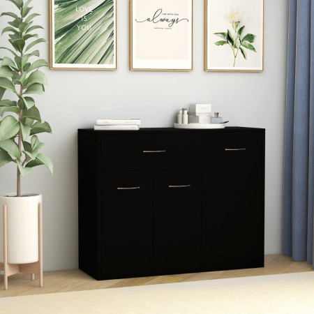 Aparador de madera contrachapada negro 88x30x70 cm de vidaXL, Aparadores - Ref: Foro24-800676, Precio: 71,08 €, Descuento: %