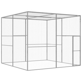 Galvanized steel cat cage 3x3x2.5 m by vidaXL, Cages and habitats for small animals - Ref: Foro24-146361, Price: 788,99 €, Di...