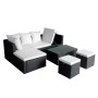 Set muebles de jardín 4 piezas y cojines ratán sintético negro de vidaXL, Conjuntos de jardín - Ref: Foro24-42586, Precio: 37...