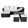 Set muebles de jardín 4 piezas y cojines ratán sintético negro de vidaXL, Conjuntos de jardín - Ref: Foro24-42586, Precio: 37...