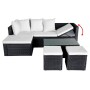 Set muebles de jardín 4 piezas y cojines ratán sintético negro de vidaXL, Conjuntos de jardín - Ref: Foro24-42586, Precio: 37...