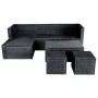 Set muebles de jardín 4 piezas y cojines ratán sintético negro de vidaXL, Conjuntos de jardín - Ref: Foro24-42586, Precio: 37...