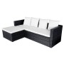 Set muebles de jardín 4 piezas y cojines ratán sintético negro de vidaXL, Conjuntos de jardín - Ref: Foro24-42586, Precio: 37...