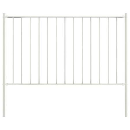 White powder-coated steel fence panel and posts 1.7x1.25m by vidaXL, fence panels - Ref: Foro24-145217, Price: 70,81 €, Disco...