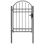 Garden gate with upper arch 100x150 cm black steel by vidaXL, garden gates - Ref: Foro24-143086, Price: 206,72 €, Discount: %