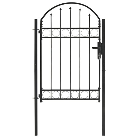 Garden gate with upper arch 100x150 cm black steel by vidaXL, garden gates - Ref: Foro24-143086, Price: 213,99 €, Discount: %