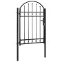 Puerta de jardín con arco superior 100x150 cm acero negro de vidaXL, Puertas de jardín - Ref: Foro24-143086, Precio: 213,99 €...