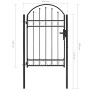 Puerta de jardín con arco superior 100x150 cm acero negro de vidaXL, Puertas de jardín - Ref: Foro24-143086, Precio: 213,99 €...