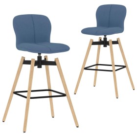 Swivel bar stools 2 units blue fabric by vidaXL, dining chairs - Ref: Foro24-289476, Price: 115,49 €, Discount: %