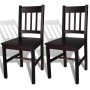 Dining chairs 2 units dark brown pine wood by vidaXL, dining chairs - Ref: Foro24-241516, Price: 115,19 €, Discount: %