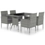 5-piece garden dining set in synthetic rattan, anthracite gray and gray. by vidaXL, Garden sets - Ref: Foro24-3059418, Price:...