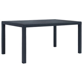 Gray rattan look plastic garden table 150x90x72 cm by vidaXL, Garden tables - Ref: Foro24-45605, Price: 141,97 €, Discount: %