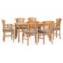 7-piece solid teak garden dining set with cushions by vidaXL, Garden sets - Ref: Foro24-3060027, Price: 1,00 €, Discount: %