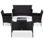 Garden furniture set, 5 pieces, with black synthetic rattan cushions. by vidaXL, Garden sets - Ref: Foro24-45895, Price: 240,...