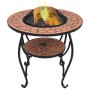 Mesita con brasero de mosaico cerámica terracota 68 cm de vidaXL, Chimeneas - Ref: Foro24-46723, Precio: 130,69 €, Descuento: %