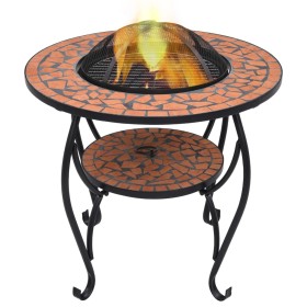 Mesita con brasero de mosaico cerámica terracota 68 cm de vidaXL, Chimeneas - Ref: Foro24-46723, Precio: 131,99 €, Descuento: %