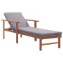 Lounger with synthetic rattan cushion and solid gray acacia wood by vidaXL, Loungers - Ref: Foro24-48705, Price: 103,73 €, Di...