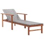 Lounger with synthetic rattan cushion and solid gray acacia wood by vidaXL, Loungers - Ref: Foro24-48705, Price: 103,73 €, Di...