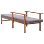 Lounger with synthetic rattan cushion and solid gray acacia wood by vidaXL, Loungers - Ref: Foro24-48705, Price: 103,73 €, Di...