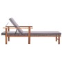 Lounger with synthetic rattan cushion and solid gray acacia wood by vidaXL, Loungers - Ref: Foro24-48705, Price: 103,73 €, Di...