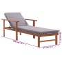 Lounger with synthetic rattan cushion and solid gray acacia wood by vidaXL, Loungers - Ref: Foro24-48705, Price: 103,73 €, Di...