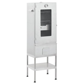 Horno ahumador de barbacoa con mesa acero galvanizado de vidaXL, Barbacoas - Ref: Foro24-3187616, Precio: 213,48 €, Descuento: %