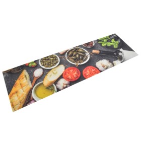 Alfombra de cocina lavable terciopelo dibujo vino cena 45x150cm de vidaXL, Felpudos - Ref: Foro24-136552, Precio: 23,99 €, De...