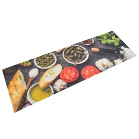 Alfombra de cocina lavable terciopelo dibujo vino cena 60x180cm de vidaXL, Felpudos - Ref: Foro24-136553, Precio: 32,99 €, De...