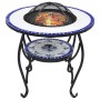 vidaXl Brasero de mosaico cerámica azul y blanco 68 cm de vidaXL, Chimeneas - Ref: Foro24-46724, Precio: 89,53 €, Descuento: %