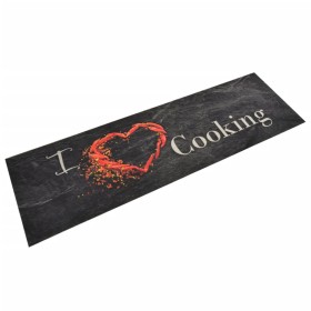 Washable velvet kitchen mat Cooking black 45x150 cm by vidaXL, Doormats - Ref: Foro24-136549, Price: 21,99 €, Discount: %