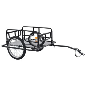 Black steel bicycle trailer 130x73x48.5 cm by vidaXL, Bicycle trailers - Ref: Foro24-91770, Price: 163,99 €, Discount: %