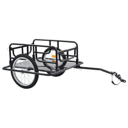 Black steel bicycle trailer 130x73x48.5 cm by vidaXL, Bicycle trailers - Ref: Foro24-91770, Price: 109,99 €, Discount: %