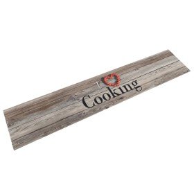 Alfombra de cocina lavable terciopelo Cooking gris 60x300 cm de vidaXL, Felpudos - Ref: Foro24-136548, Precio: 43,87 €, Descu...