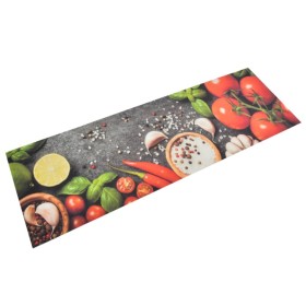 Washable kitchen rug with velvet vegetable design 60x180 cm by vidaXL, Doormats - Ref: Foro24-136538, Price: 27,55 €, Discoun...