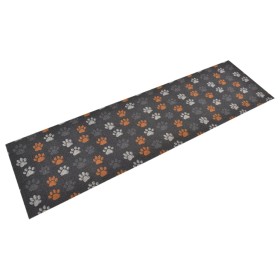 Alfombra de cocina lavable terciopelo dibujo de patas 45x150 cm de vidaXL, Felpudos - Ref: Foro24-136573, Precio: 26,43 €, De...