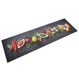 Küchenteppich waschbar Samt Zeichnung Gewürze 45x150 cm von vidaXL, Fußmatten - Ref: Foro24-136540, Preis: 23,11 €, Rabatt: %