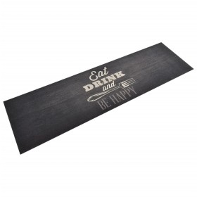 Alfombra de cocina lavable terciopelo negro 45x150 cm de vidaXL, Felpudos - Ref: Foro24-136558, Precio: 24,90 €, Descuento: %