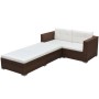 Set muebles de jardín 3 piezas y cojines ratán sintético marrón de vidaXL, Conjuntos de jardín - Ref: Foro24-42747, Precio: 2...