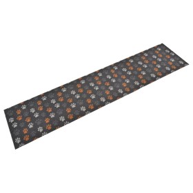 Alfombra de cocina lavable terciopelo dibujo de patas 60x300 cm de vidaXL, Felpudos - Ref: Foro24-136575, Precio: 53,99 €, De...