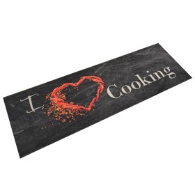 Alfombra de cocina lavable terciopelo Cooking negro 60x180 cm de vidaXL, Felpudos - Ref: Foro24-136550, Precio: 32,48 €, Desc...